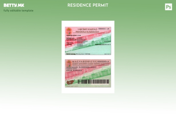 Модерен стил Унгарски сертификат за шаблон за доказ за престој